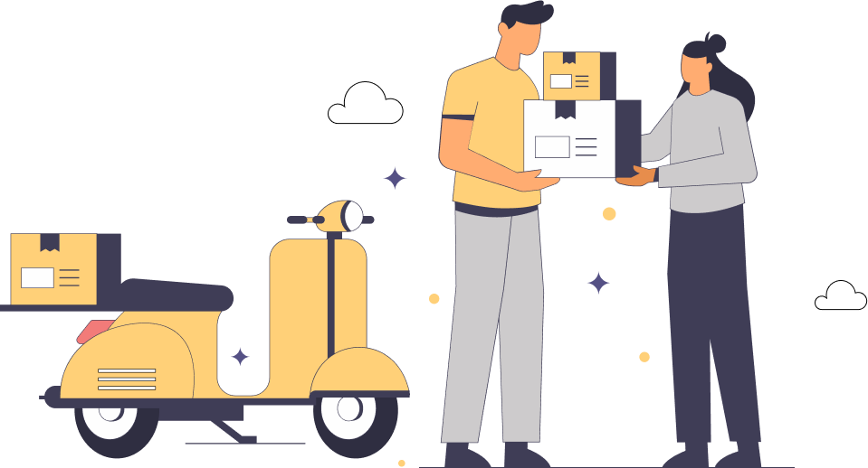 Courier delivery illustration